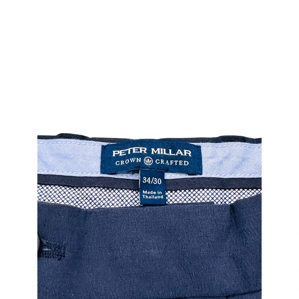 Peter Millar Crown Crafted Mens Size 34x28 Blue Flat Front Dress Pants 34x28